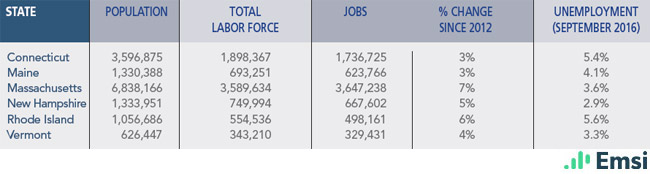 New England Region: Demographics