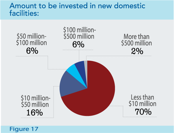 Figure 17: Amount to be invested in new domestic facilities