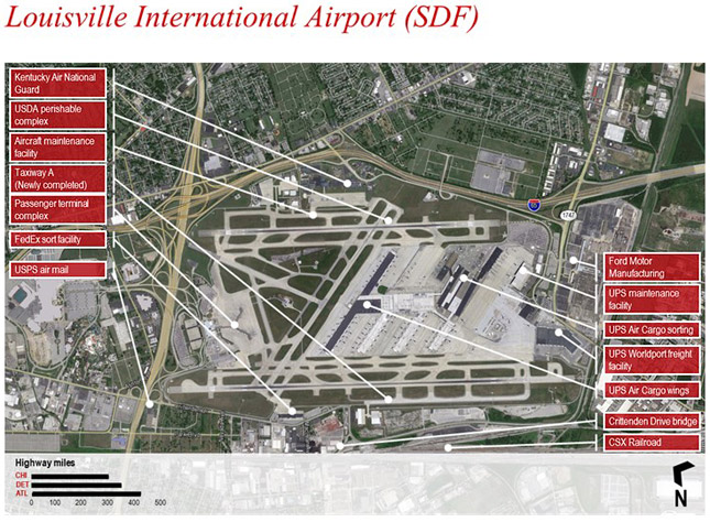 Louisville International Airport (SDF) – Workforce availability may be a challenge for the greater market; companies, including UPS, have cited difficulties in finding qualified seasonal employees in years past.