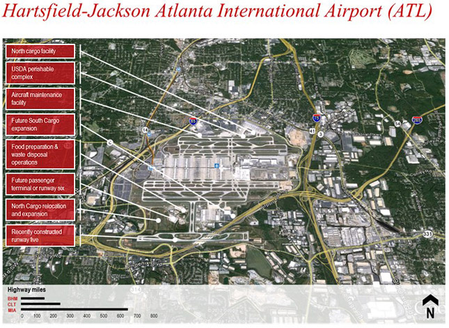 Hartsfield-Jackson Atlanta International Airport (ATL) – Greater market demand skyrocketed in 2014 with limited new supply. Another 6.3 million square feet is now under construction.