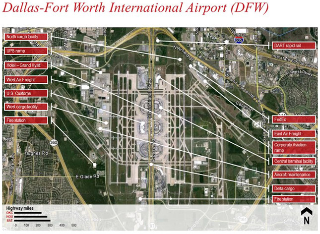 Dallas-Fort Worth International Airport (DFW) – DFW is expected to see healthy leasing activity over the next few quarters as some new spec construction was recently delivered on the airport's grounds.