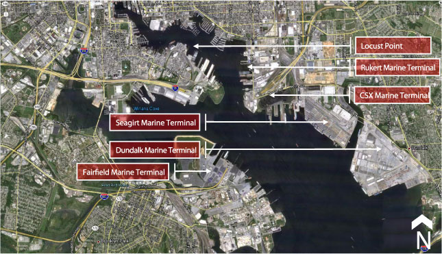 Port of Baltimore: Overall Seaport Index Score: 82.4; Port area market score: 70.0; Terminal operating score: 58.5