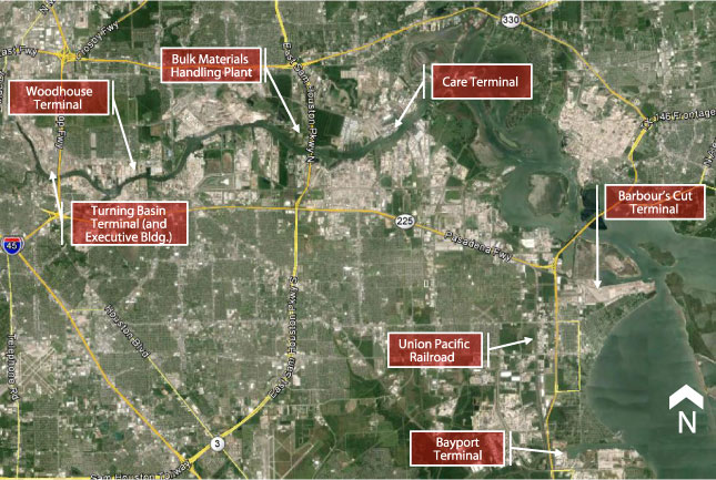 Port of Houston: Overall Seaport Index Score: 72.1; Port area market score: 53.3; Terminal operating score: 62.0