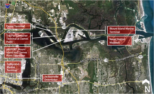 Port of Jacksonville: Overall Seaport Index Score: 69.6; Port area market score: 49.8; Terminal operating score: 62.0