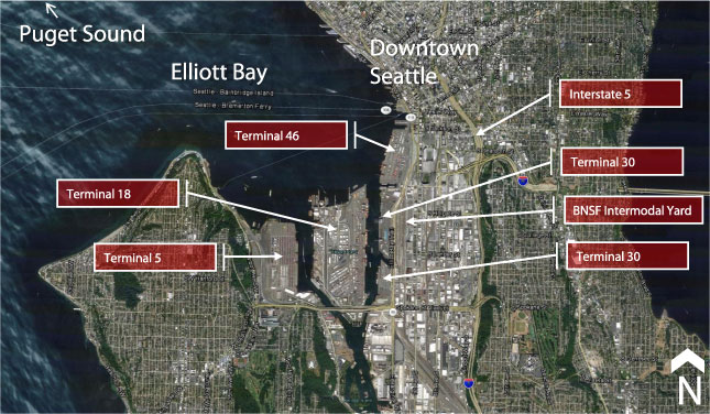 Port of Seattle: Overall Seaport Index Score: 55.8; Port area market score: 36.3; Terminal operating score: 51.0