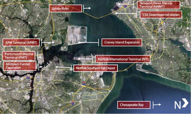 Port of Virginia: Overall Seaport Index Score: 65.7; Port area market score: 32.8; Terminal operating score: 82.0