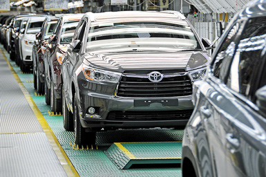 Near the southwest corner of the region - Princeton, Indiana - is a major Toyota truck plant that turns out Sienna minivans, Sequoia pickups, and the majority of the world’s Highlander SUVs.