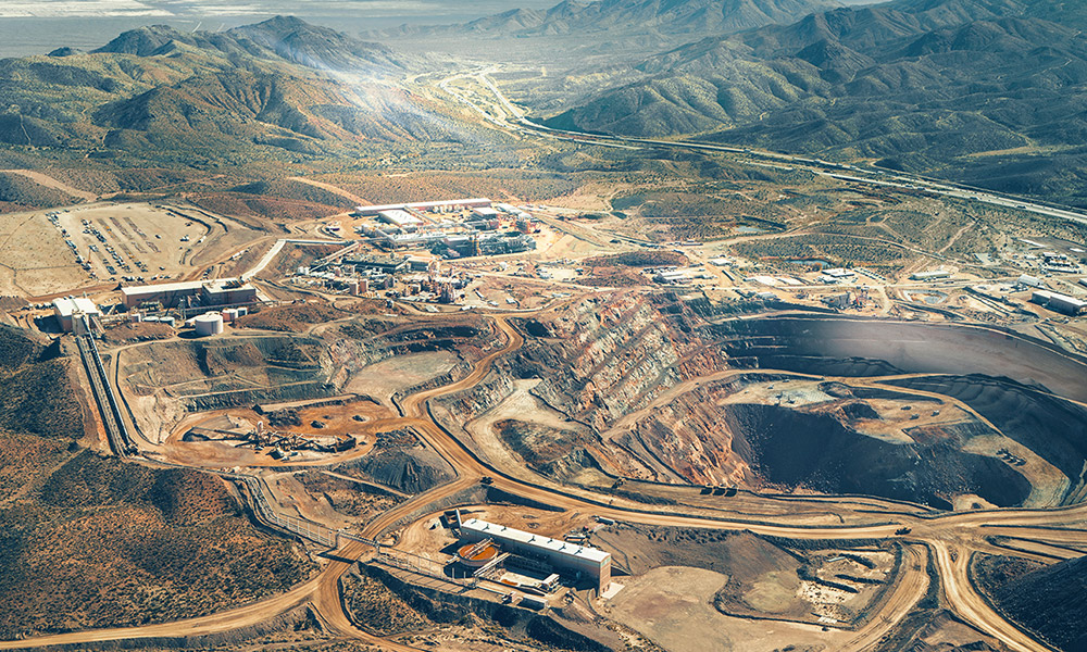 An aerial view of MP Material’s Mountain Pass mine in California.